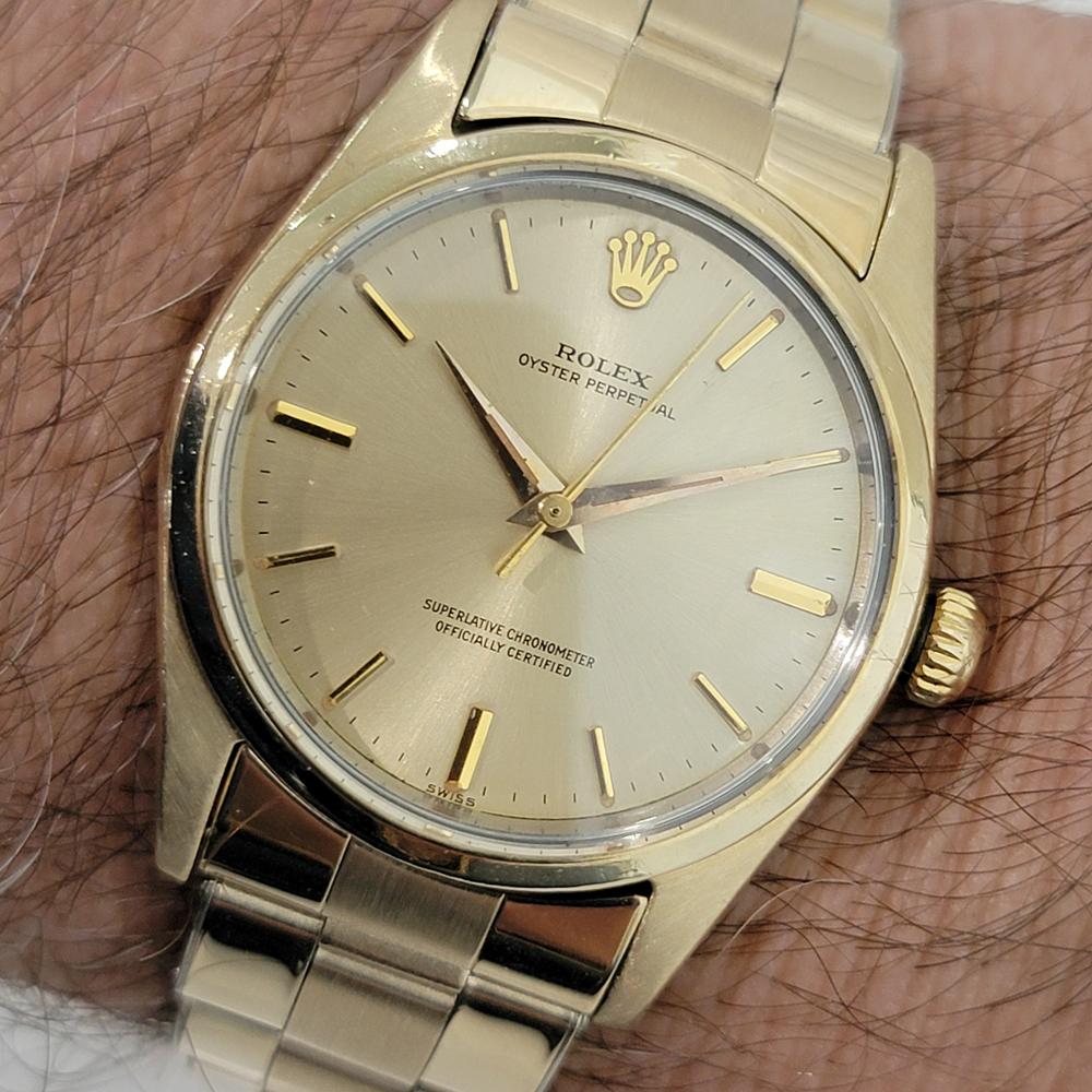 Rolex Oyster Perpetual 1014 34mm Gold gekappt Herren Automatik 1960er Jahre Vintage RA541 im Angebot 10