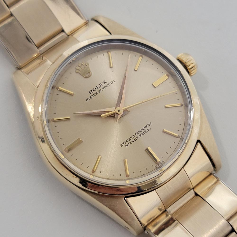 Rolex Oyster Perpetual 1014 34mm Gold gekappt Herren Automatik 1960er Jahre Vintage RA541 (Zeitgenössisch) im Angebot