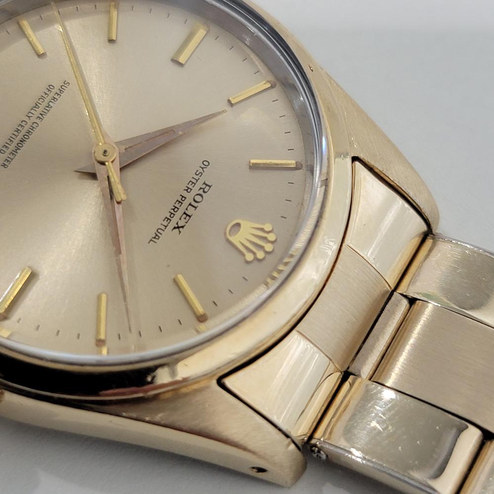 Rolex Oyster Perpetual 1014 34mm Gold gekappt Herren Automatik 1960er Jahre Vintage RA541 im Angebot 2