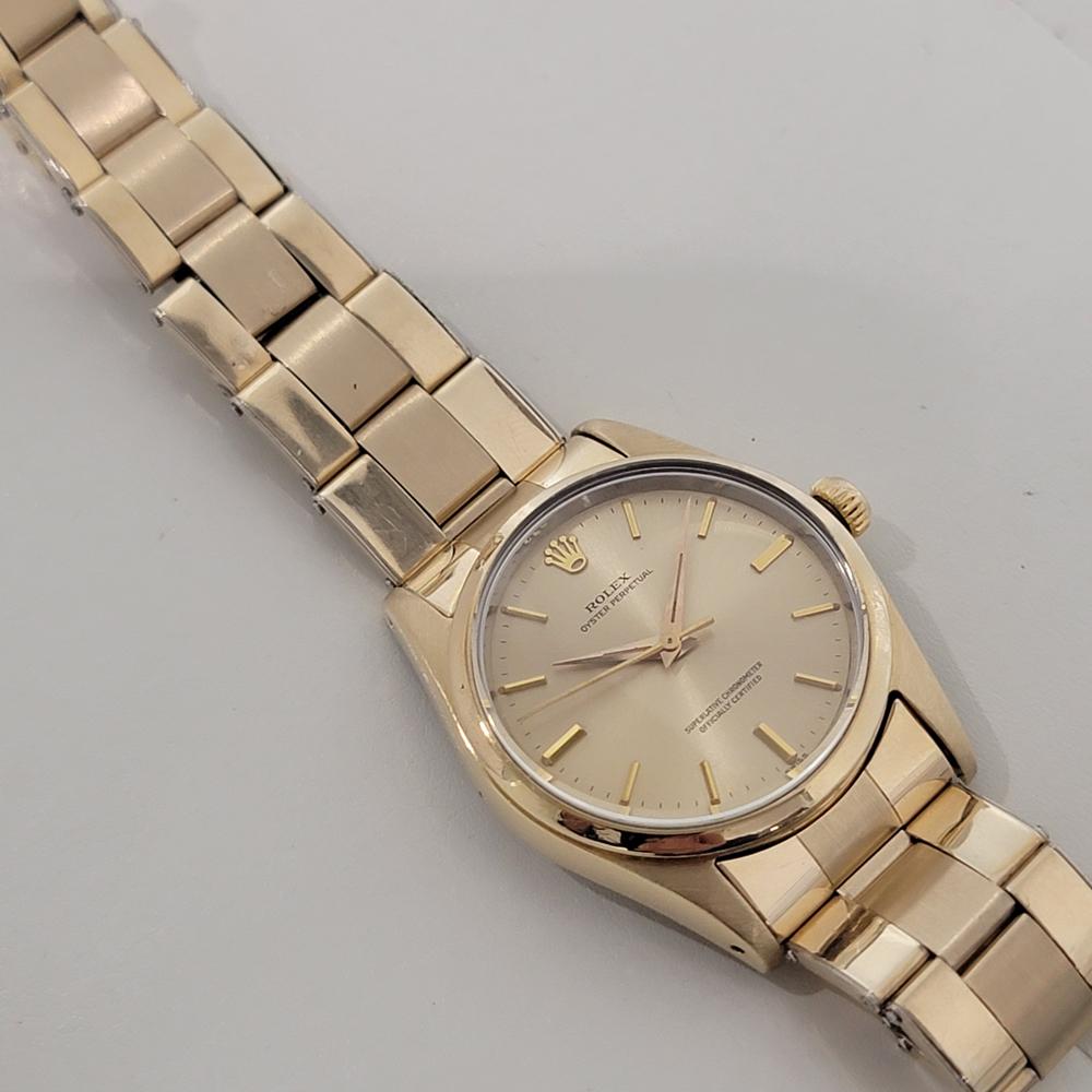 Rolex Oyster Perpetual 1014 34mm Gold gekappt Herren Automatik 1960er Jahre Vintage RA541 im Angebot 3