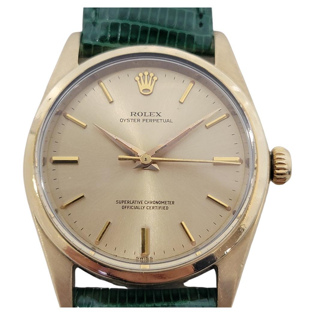 Rolex Oyster Perpetual 1014 34mm Gold Capped Mens Automatic 1960s Vintage RA541