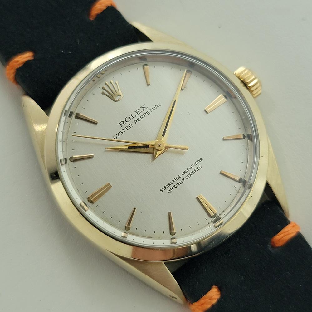 Rolex Oyster Perpetual 1024 34mm Gold Capped Mens Automatic 1960s Vintage RA584 Excellent état - En vente à Beverly Hills, CA