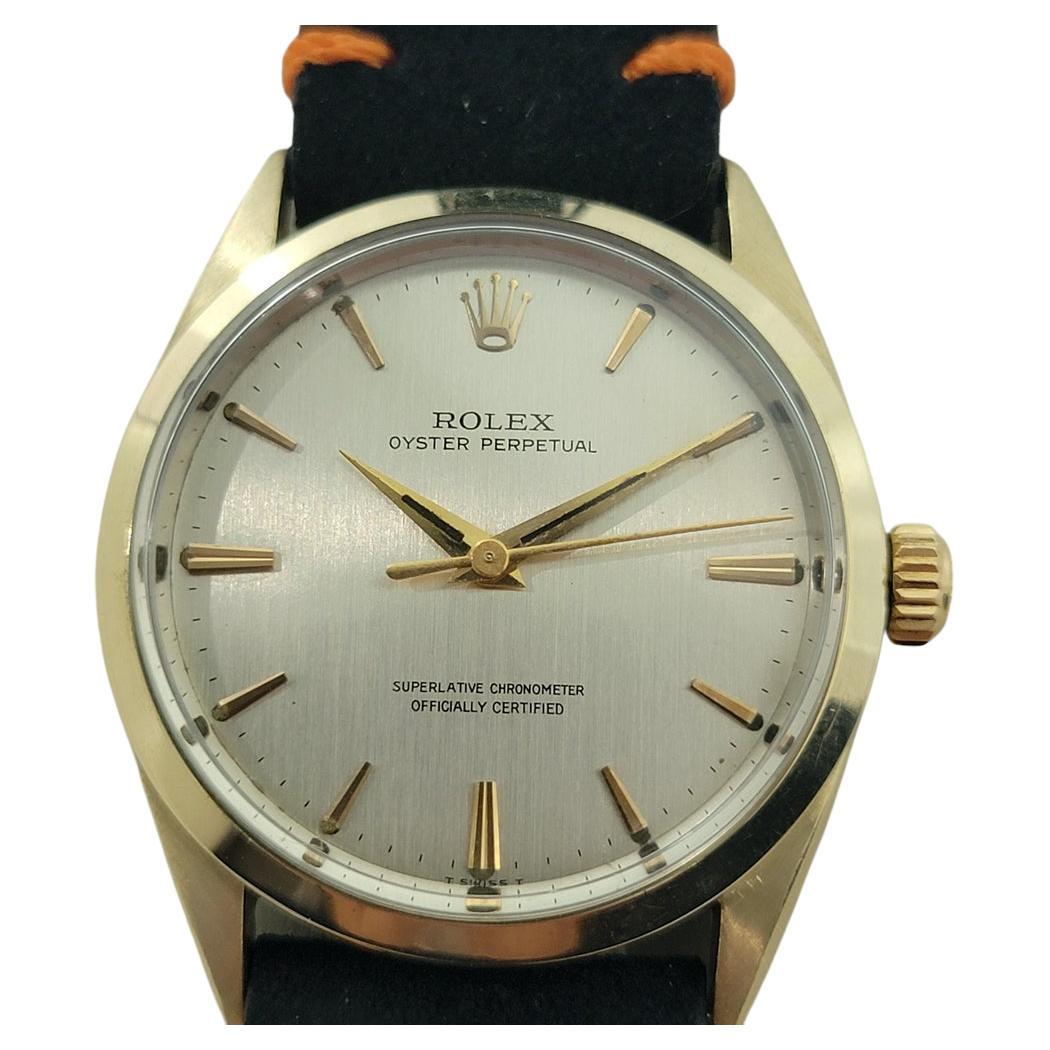 Rolex Oyster Perpetual 1024 34mm Gold Capped Mens Automatic 1960s Vintage RA584 en vente