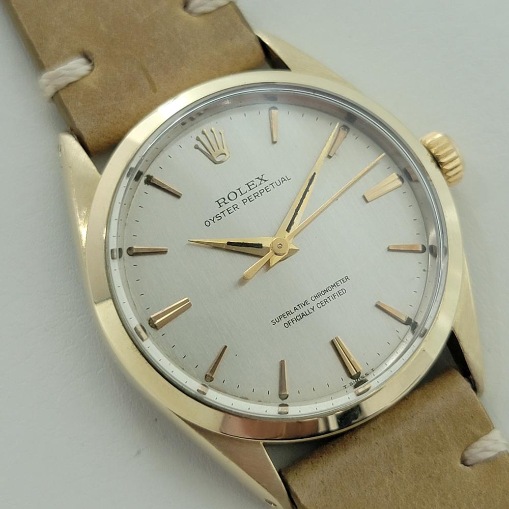 Rolex Oyster Perpetual 1024 34mm Gold Capped Mens Automatic 1960s Vintage RA584B In Excellent Condition For Sale In Beverly Hills, CA