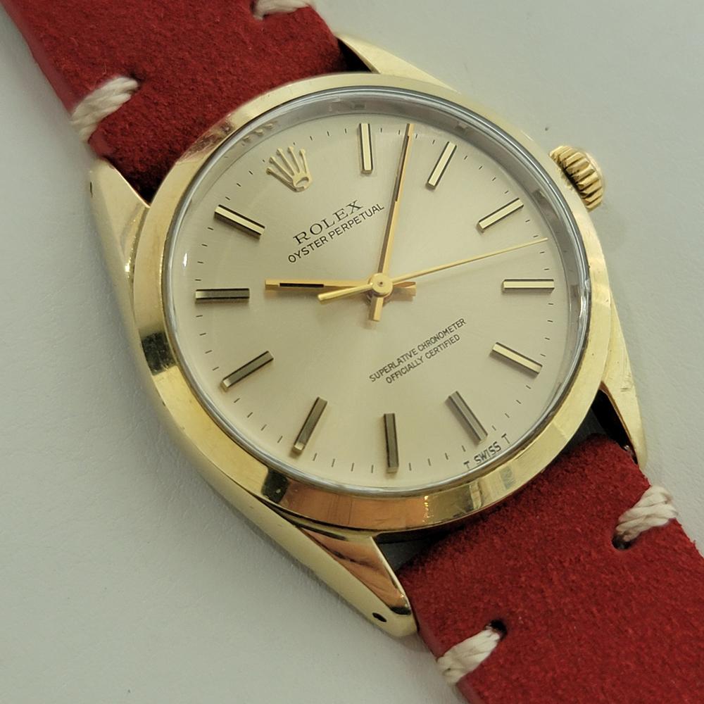 Rolex Oyster Perpetual 1024 34mm Gold Capped Mens Automatic 1970s Vintage RA584B In Excellent Condition For Sale In Beverly Hills, CA