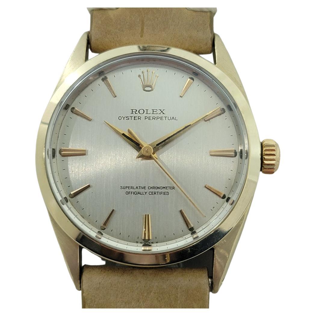 Rolex Oyster Perpetual 1024 34mm Gold Capped Mens Automatic 1960s Vintage RA584B For Sale