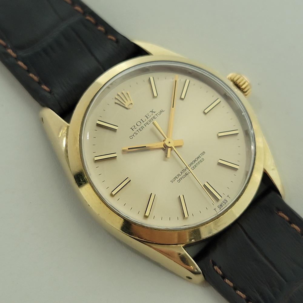 Rolex Oyster Perpetual 1024 34mm Gold Capped Mens Automatic 1970s Vintage RA545B In Excellent Condition For Sale In Beverly Hills, CA
