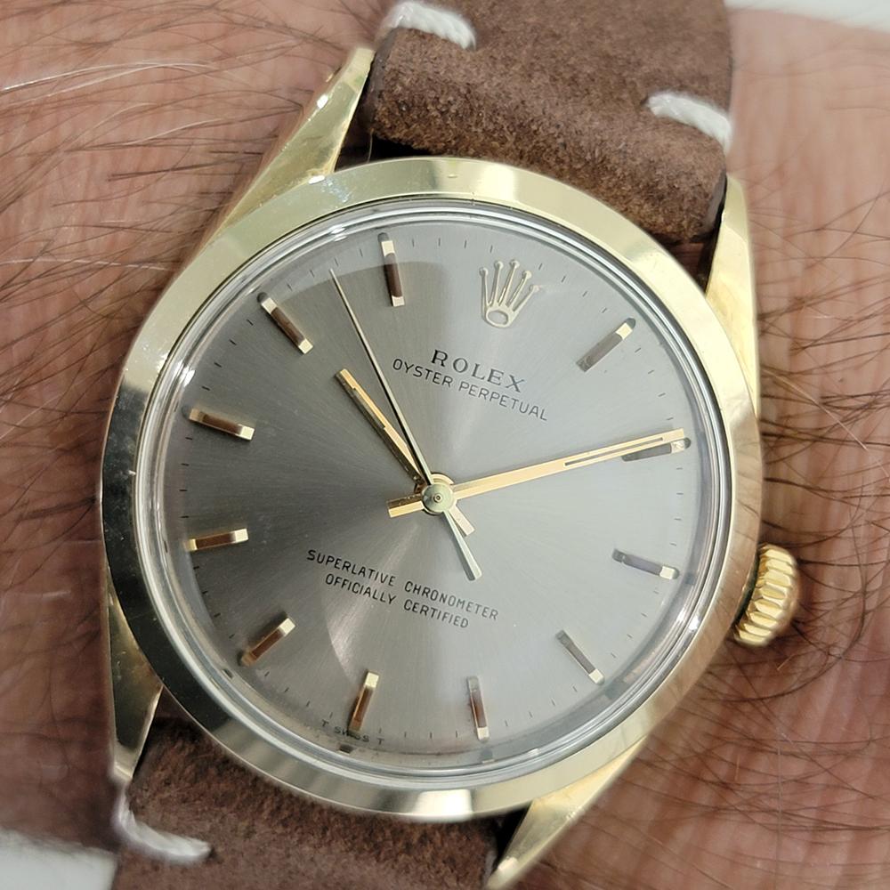 Rolex Oyster Perpetual 1024 34mm Mens Gold Capped Automatic 1960s Vintage RA200C en vente 9