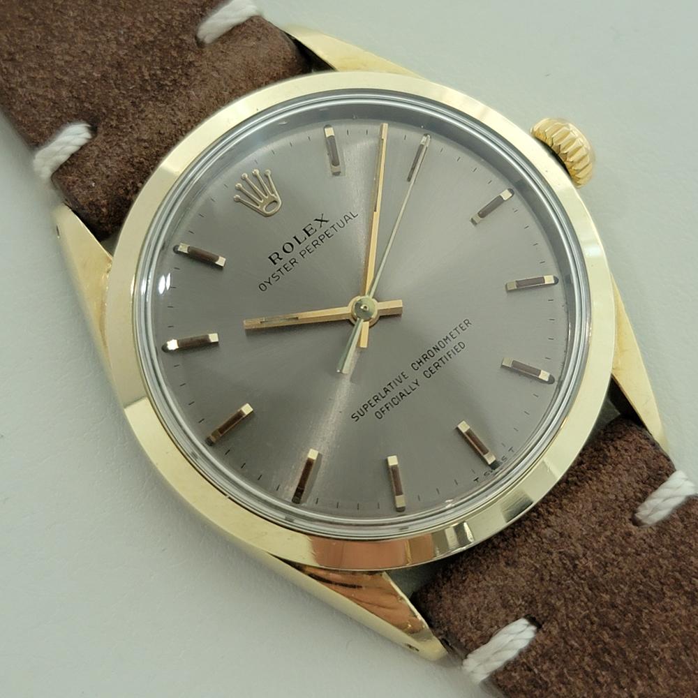 Rolex Oyster Perpetual 1024 34mm Mens Gold Capped Automatic 1960s Vintage RA200C Excellent état - En vente à Beverly Hills, CA