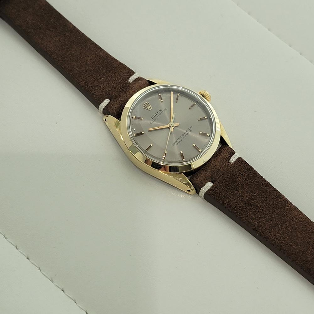 Rolex Oyster Perpetual 1024 34mm Mens Gold Capped Automatic 1960s Vintage RA200C en vente 3