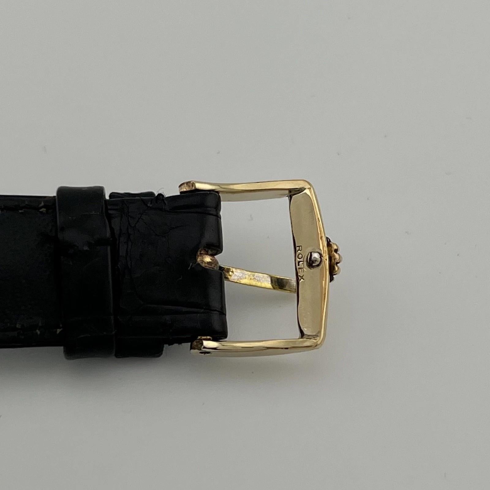 Rolex Oyster Perpetual 1024 Or jaune Acier Cadran Champagne Bracelet cuir en vente 4