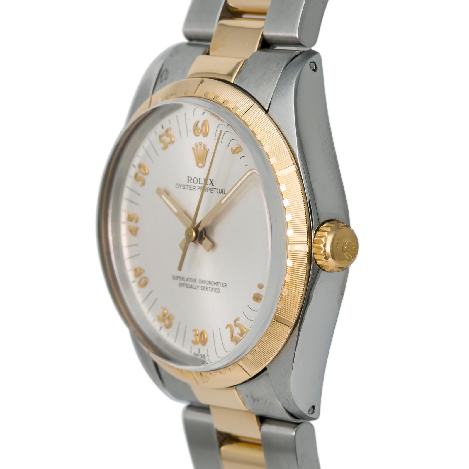 Contemporary Rolex Oyster Perpetual 1038 Automatic Unisex Watch Two-Tone 18k YG