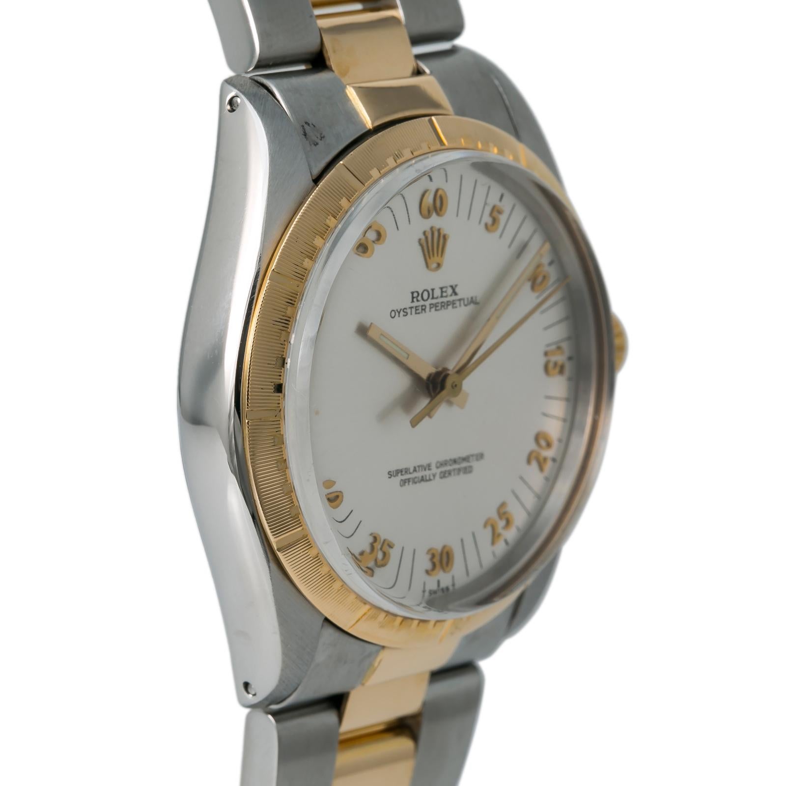 Rolex Oyster Perpetual 1038 Automatic Unisex Watch Two-Tone 18k YG In Good Condition In Miami, FL