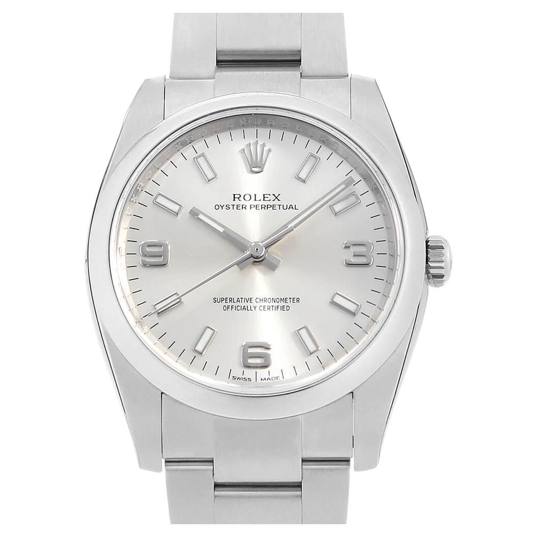 Rolex Oyster Perpetual 114200 Men's Silver 369 White Dial, Used - Random No.