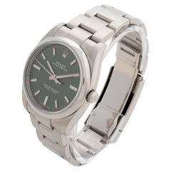 Rolex Oyster Perpetual 114200, Olive Green, Discontinued, 34mm Case, Yr2015.
