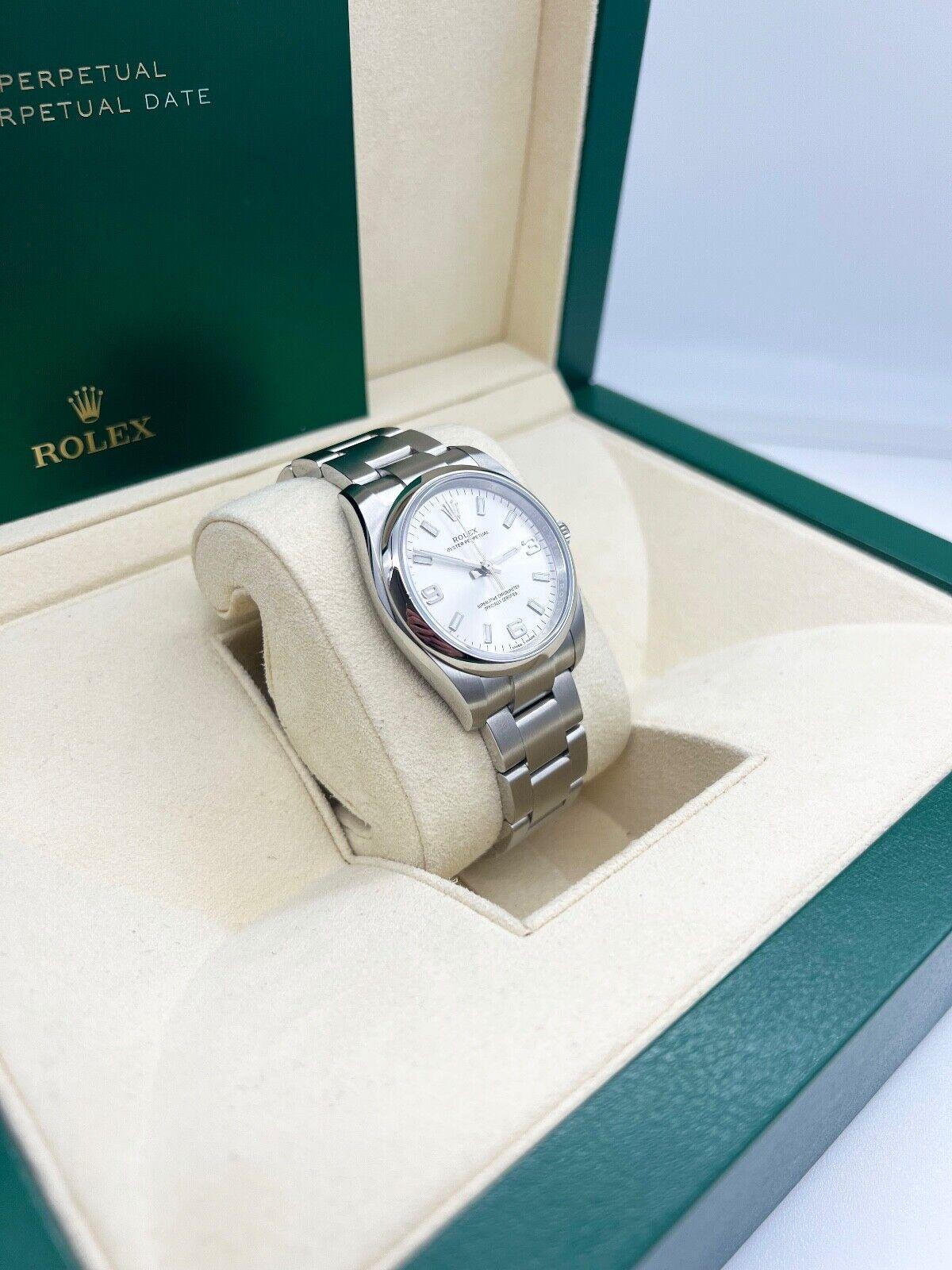 Rolex Oyster Perpetual 114200 Silver Dial Stainless Steel Box Papers 2019 1