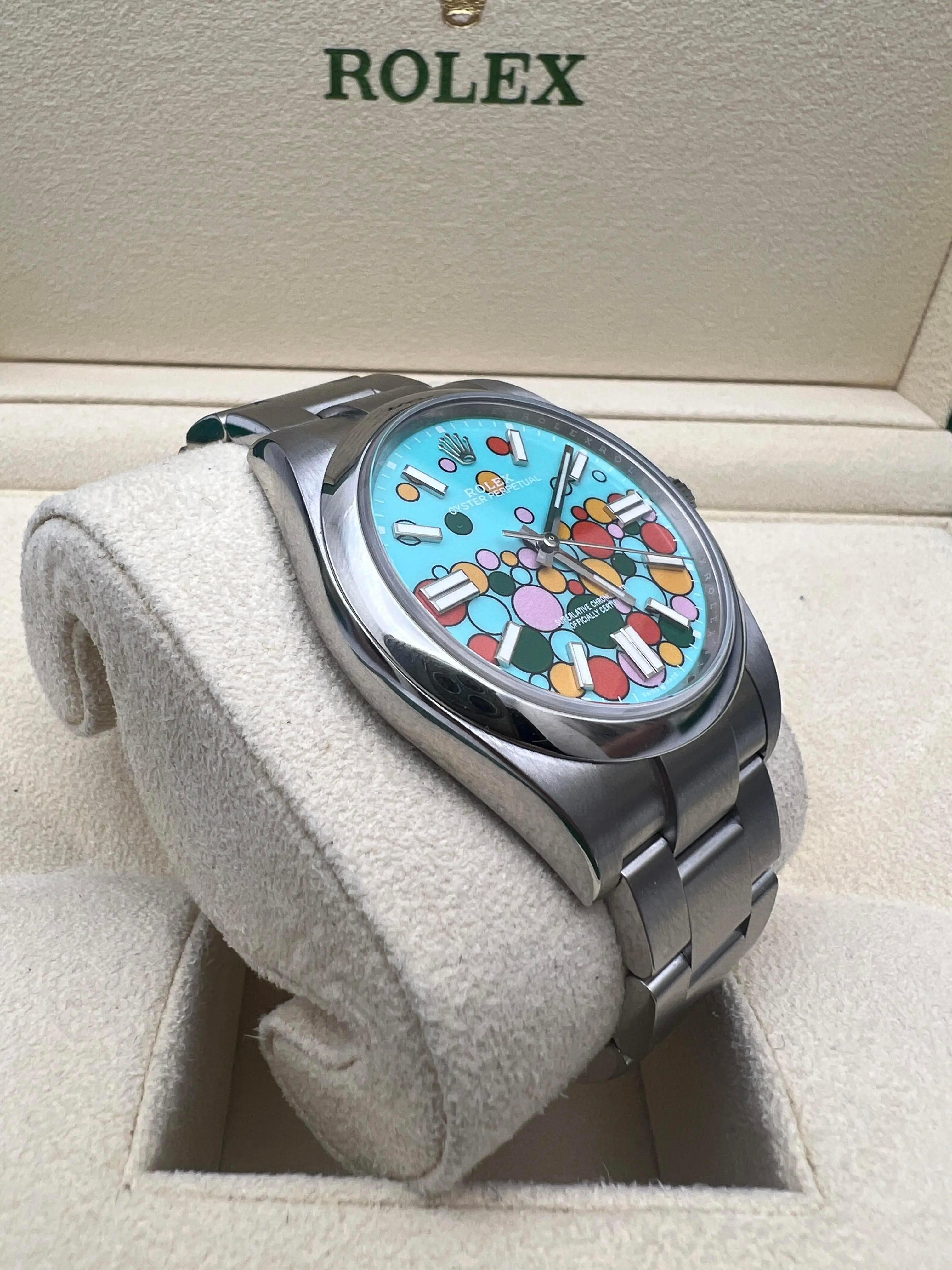 Rolex Oyster Perpetual 114300 39mm Personalizado Celebración Dial Caja Papeles (124300) en venta 1