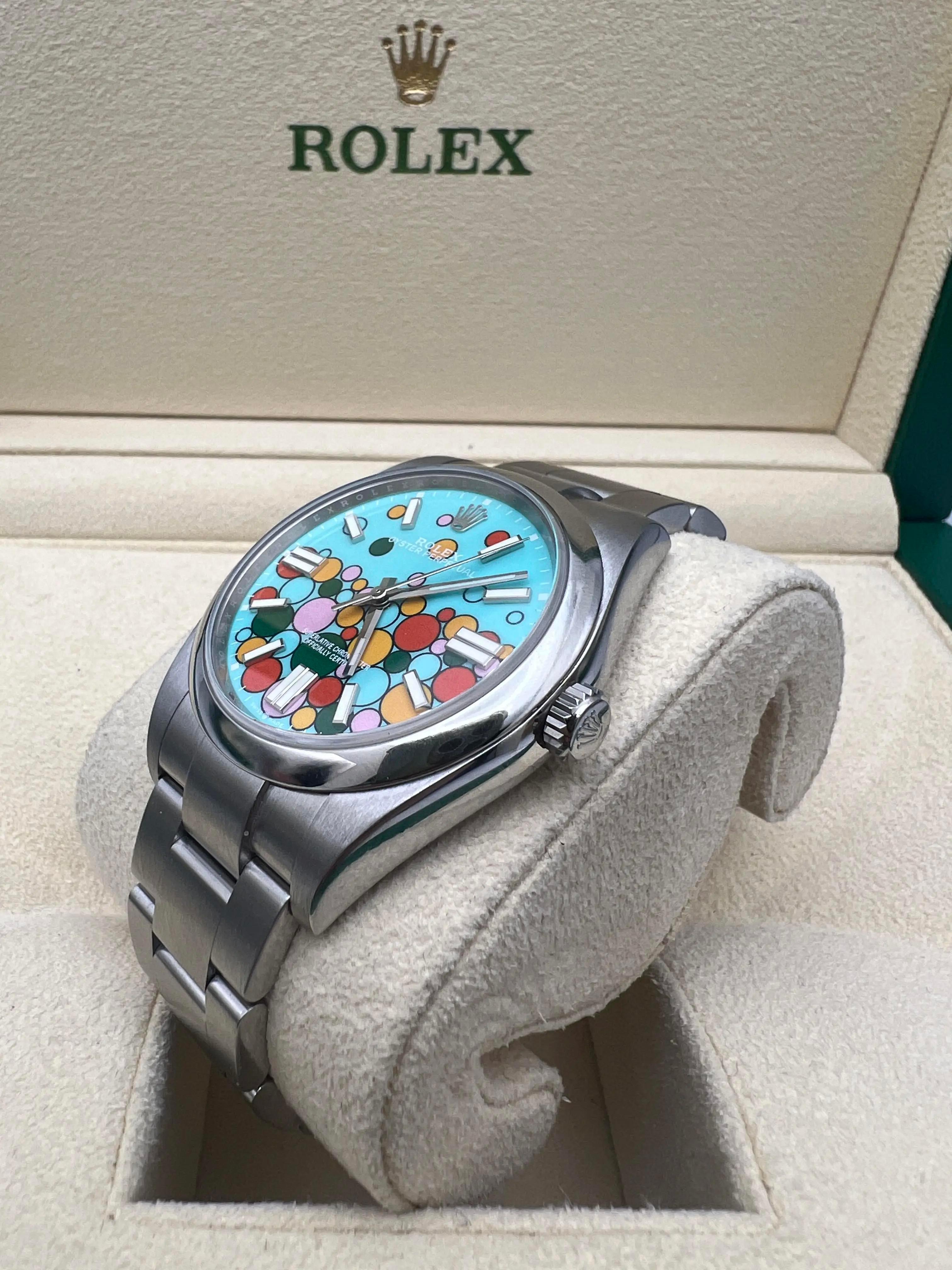 Rolex Oyster Perpetual 114300 39mm Personalizado Celebración Dial Caja Papeles (124300) en venta 2