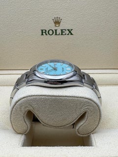 Rolex Oyster Perpetual 114300 39mm Custom Turquoise Dial Box Papers 124300 Style