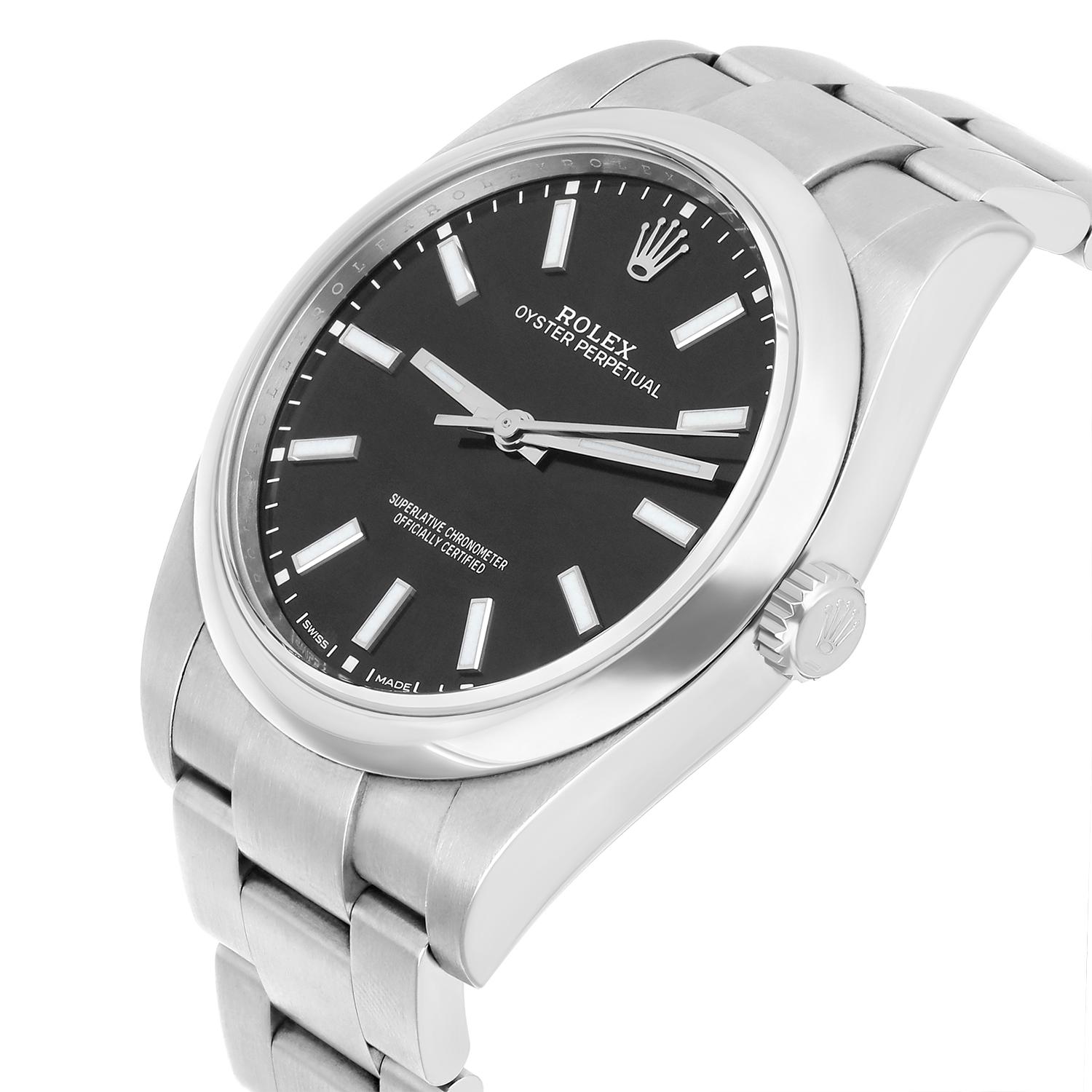 Men's Rolex Oyster Perpetual 114300 Black Dial Oyster Bracelet Complete For Sale