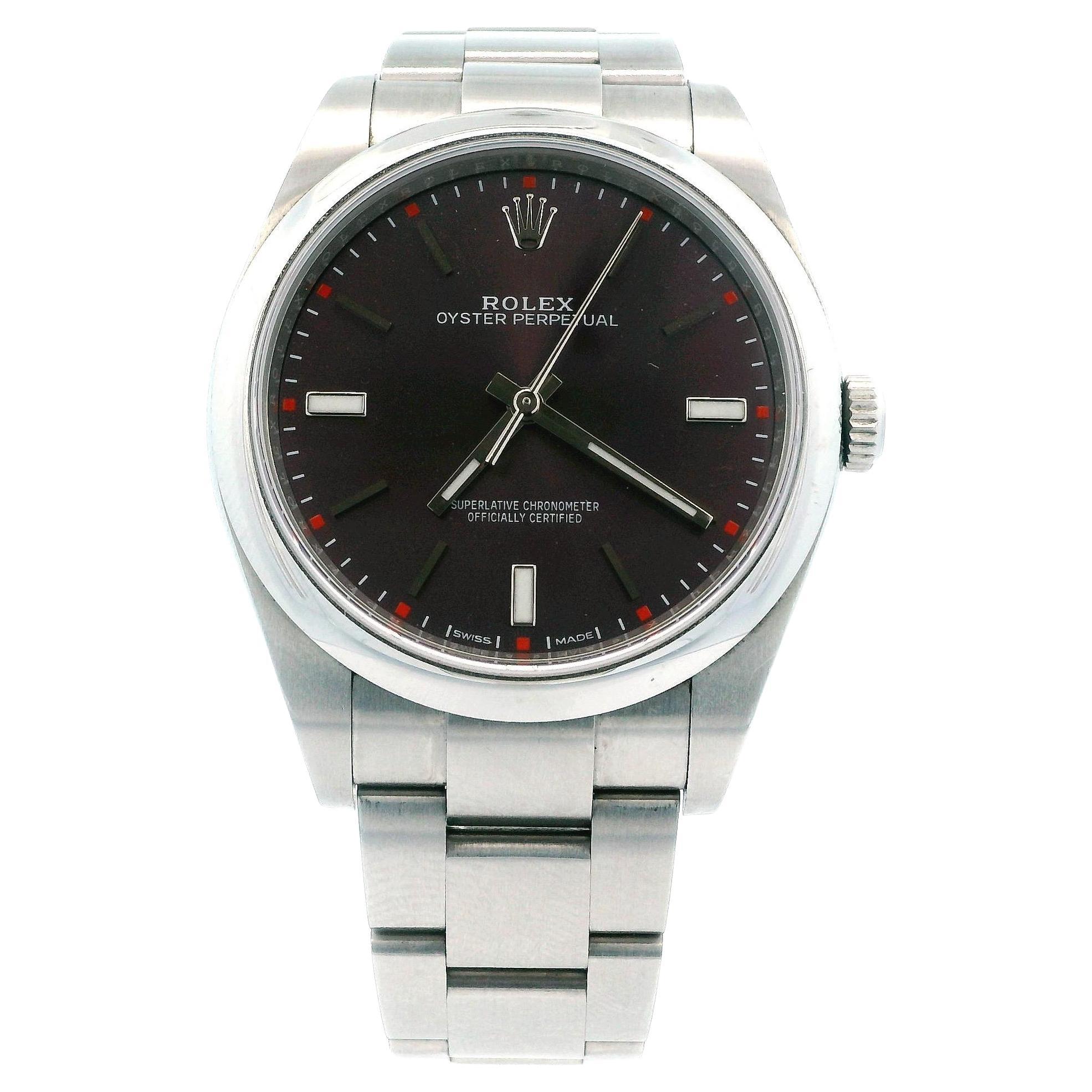 Rolex Oyster Perpetual 114300 Red Grape Dial W/ Box & Papers
