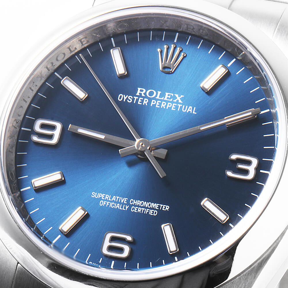 Rolex Oyster Perpetual 116000 Blue Dial Random Number Men's Watch In Good Condition In Holtsville, NY