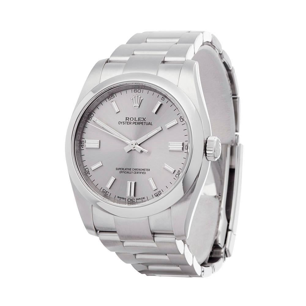 Ref: W5091
Manufacturer: Rolex
Model: Oyster Perpetual
Model Ref: 116000
Age: 15th June 2017
Gender: Mens
Complete With: Box, Manuals & Guarantee
Dial: Silver Baton
Glass: Sapphire Crystal
Movement: Automatic
Water Resistance: To Manufacturers