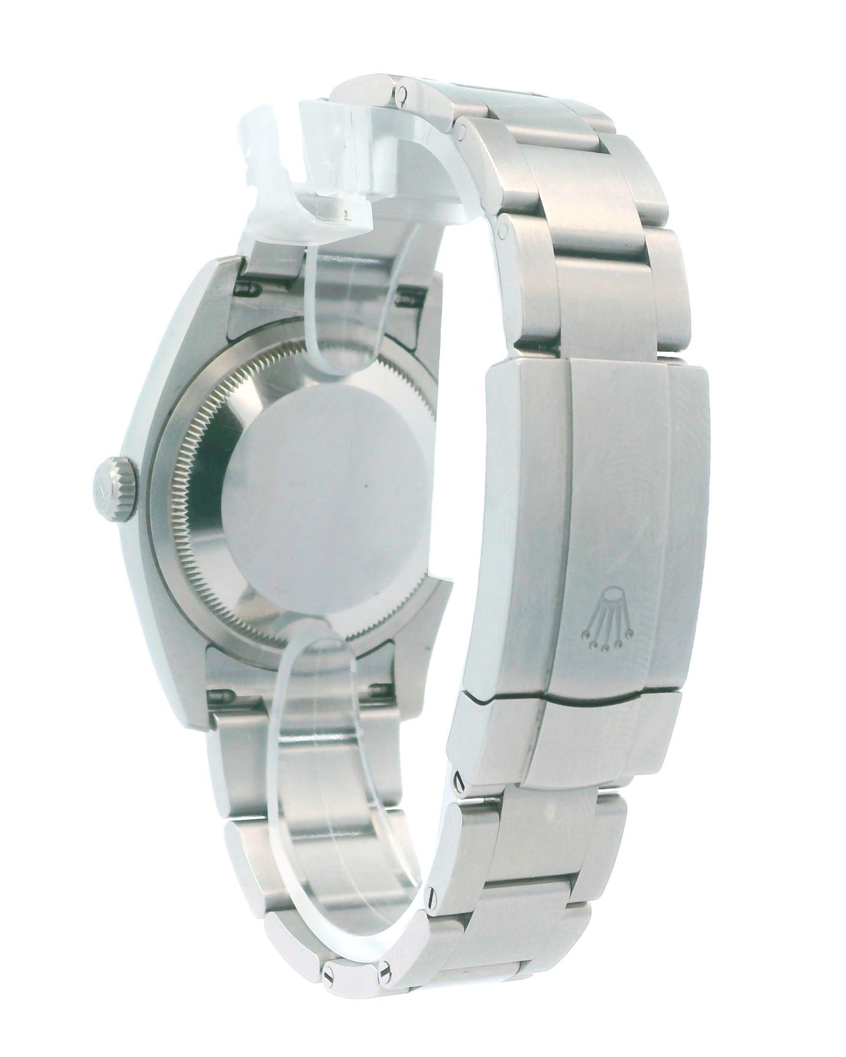 Women's or Men's Rolex Oyster Perpetual 116000 Red-Grape Dial Steel Box Papers For Sale