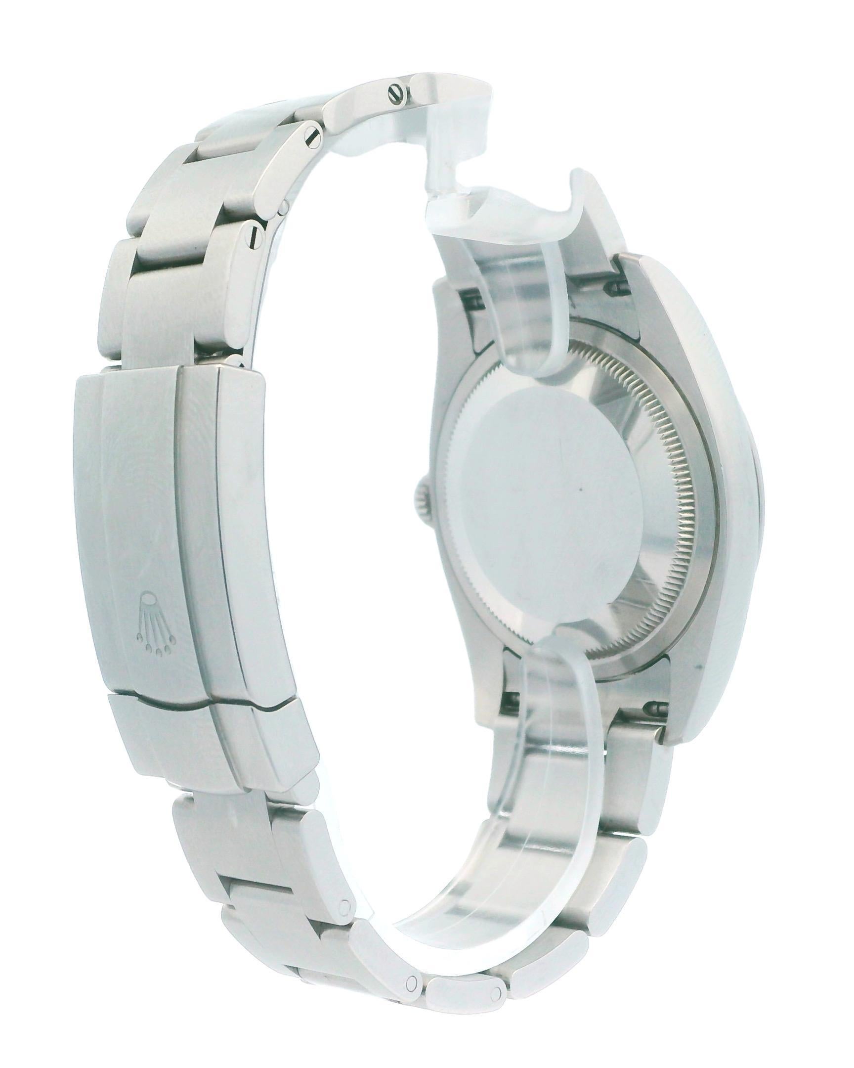 Rolex Oyster Perpetual 116000 Red-Grape Dial Steel Box Papers For Sale 1