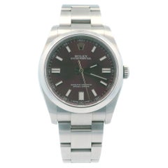Rolex Oyster Perpetual 116000 Rot-Traube Zifferblatt Stahl Box Papiere