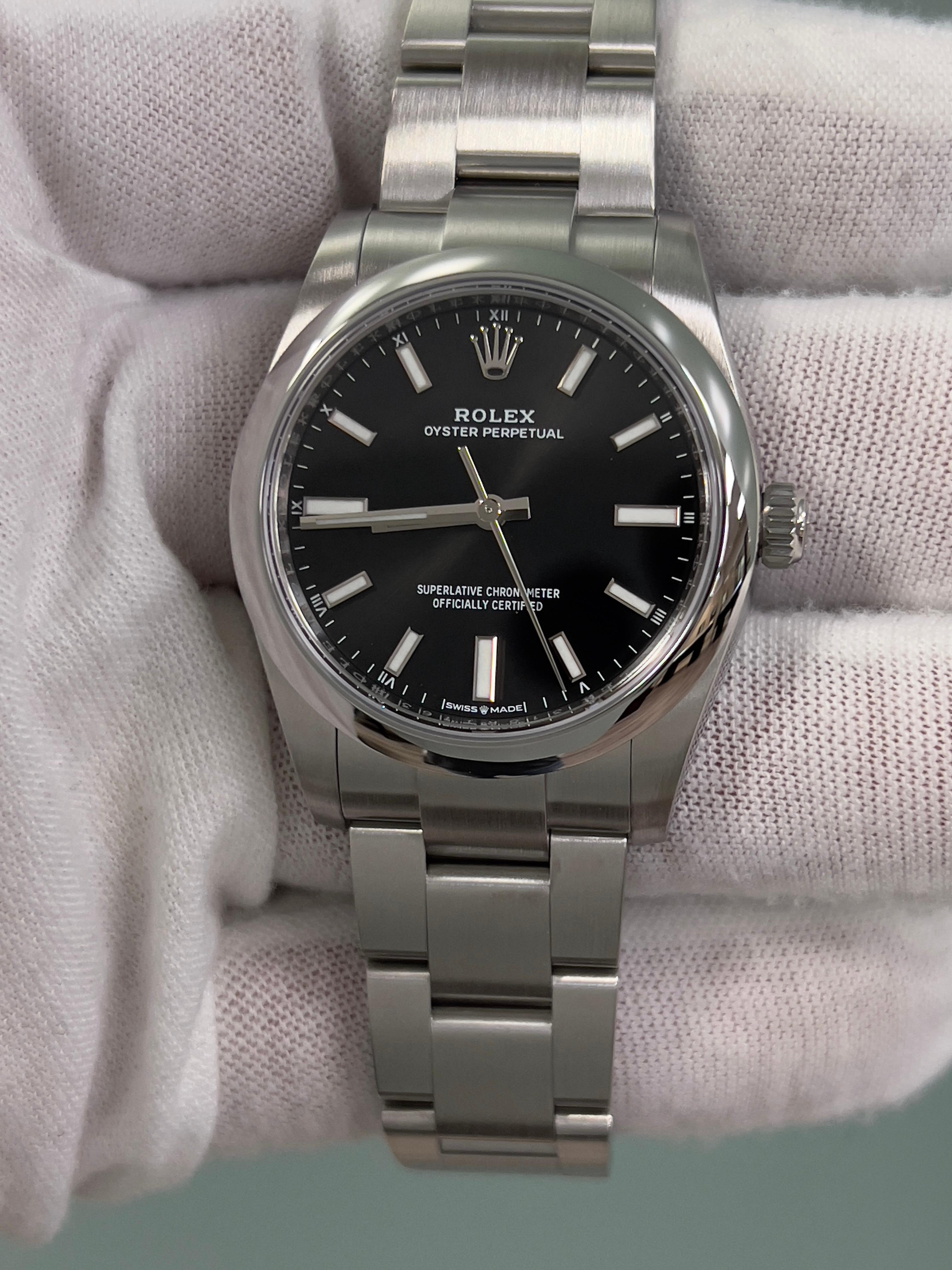 Rolex Oyster Perpetual 124200 34mm Schwarzes Zifferblatt aus Edelstahl 5