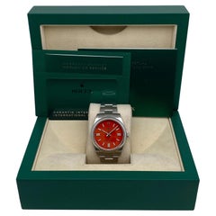 Rolex Oyster Perpetual 124300 41mm Steel Coral Red Dial Oyster Watch