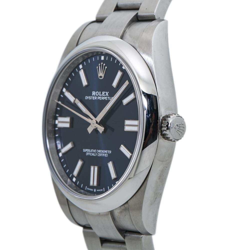 Contemporary Rolex Oyster Perpetual 124300 Blue Dial Automatic Men's Watch For Sale