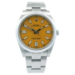 Rolex Oyster Perpetual 124300 Montre pour hommes avec cadran jaune