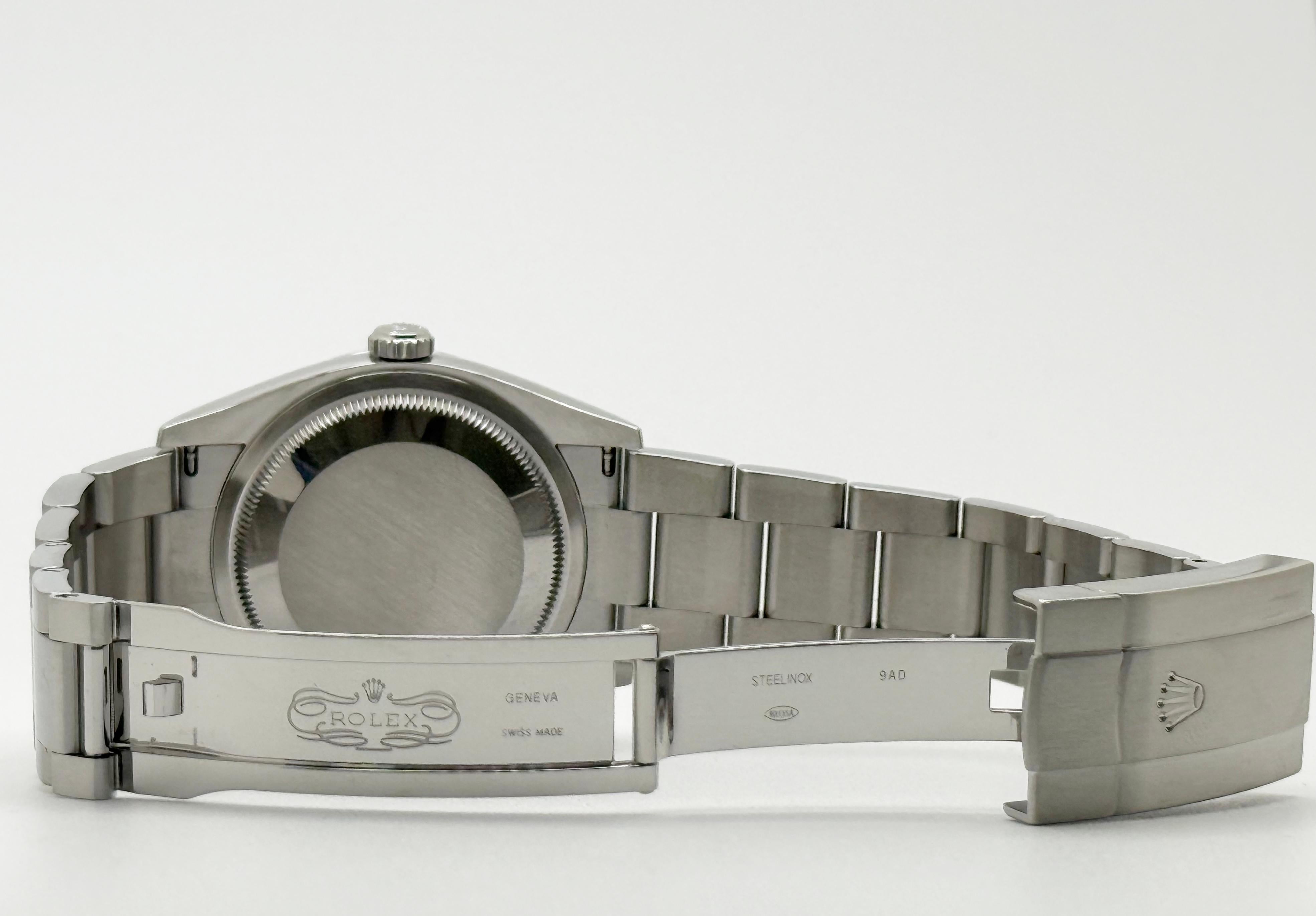 Rolex Oyster Perpetual 126000 36mm Quadrante Nero Acciaio Scatola Carta 2021 in vendita 7