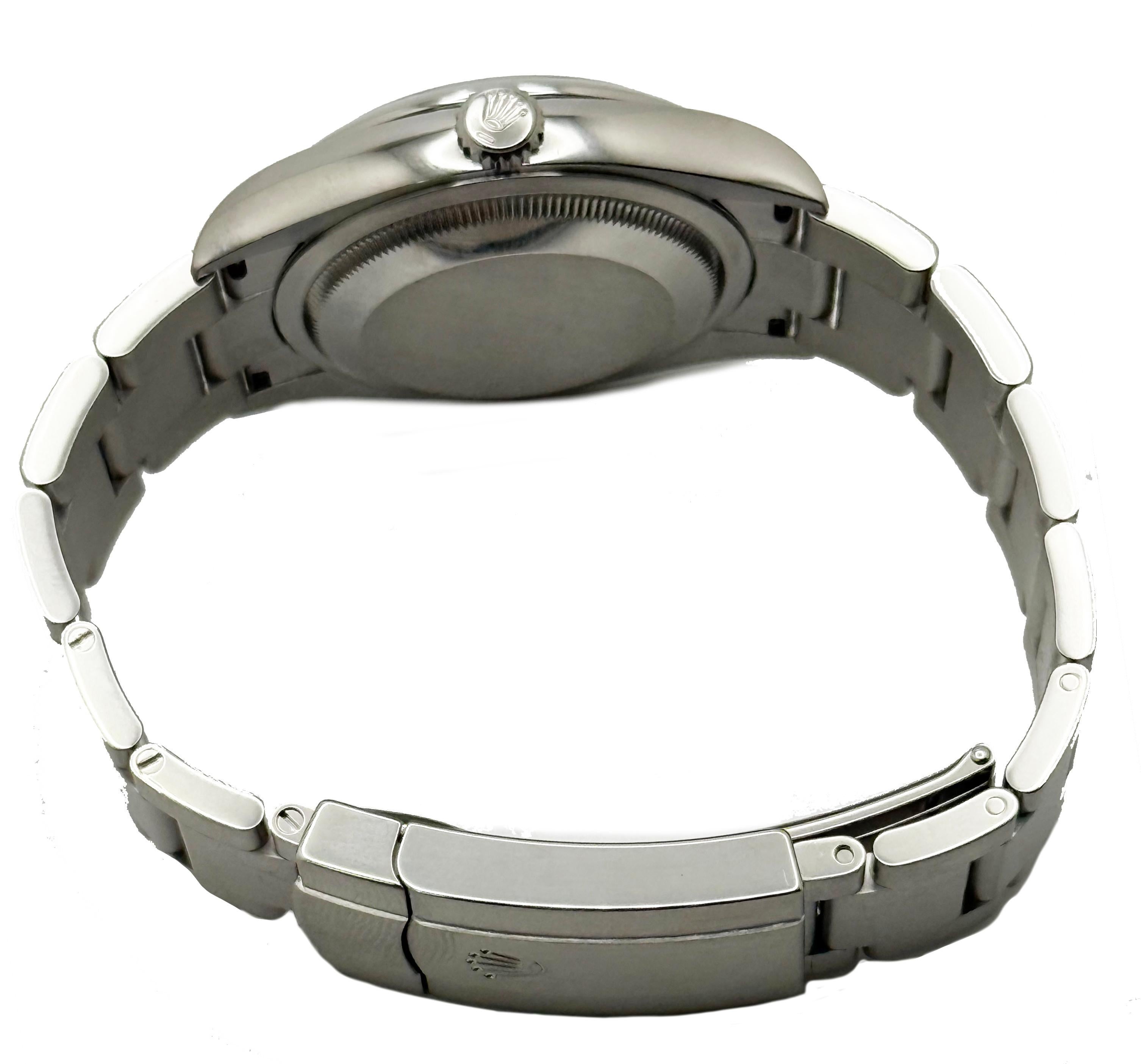 Rolex Oyster Perpetual 126000 36mm Quadrante Nero Acciaio Scatola Carta 2021 in vendita 8