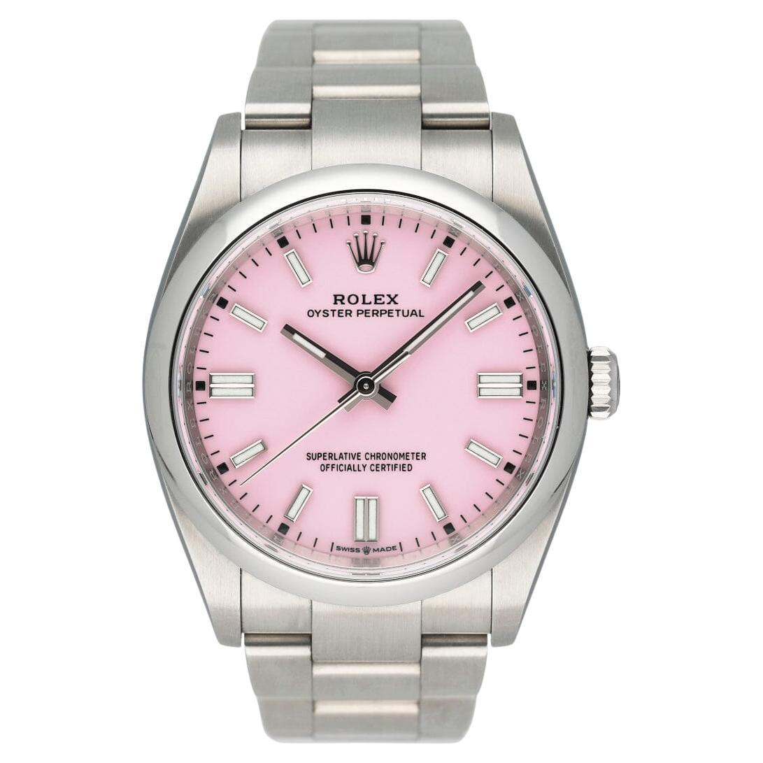 Rolex Oyster Perpetual 126000 Rosa Zifferblatt Damenuhr Box Papiere im Angebot