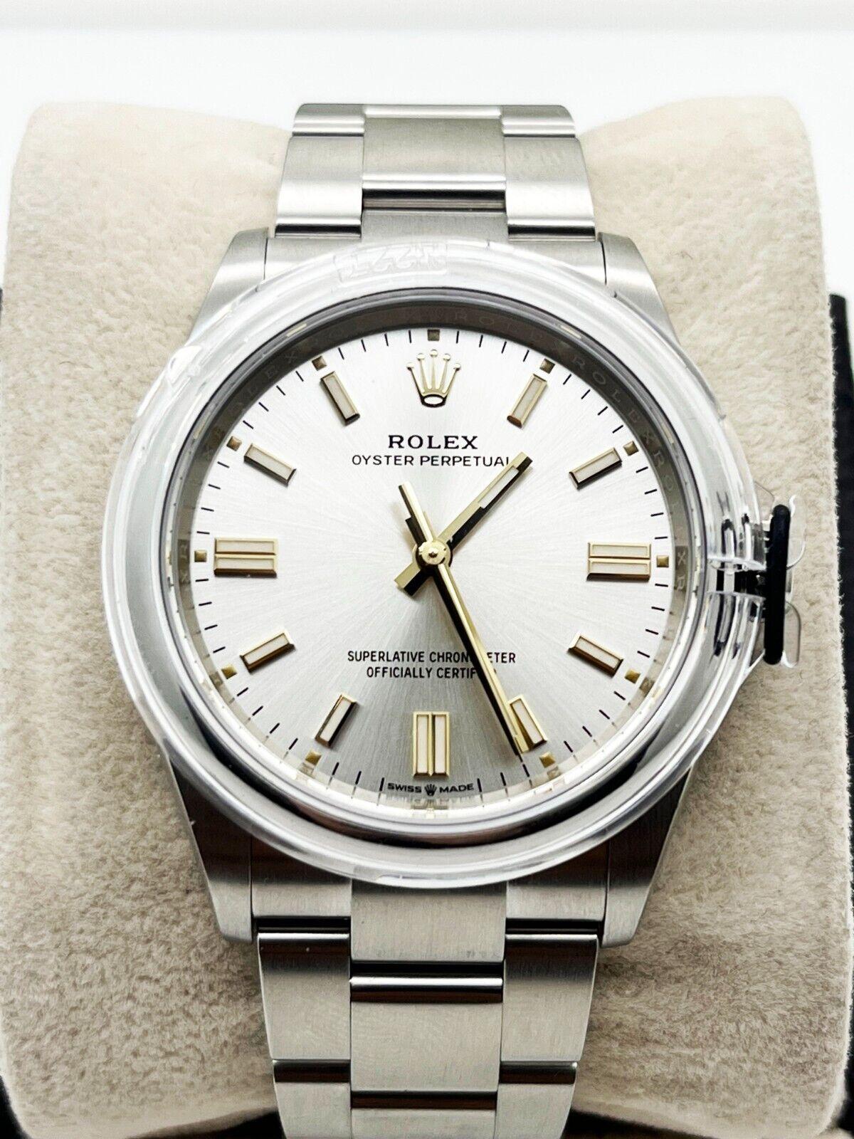 Rolex Oyster Perpetual 126000 Silver Dial Stainless Steel Box Paper 2021 For Sale 1