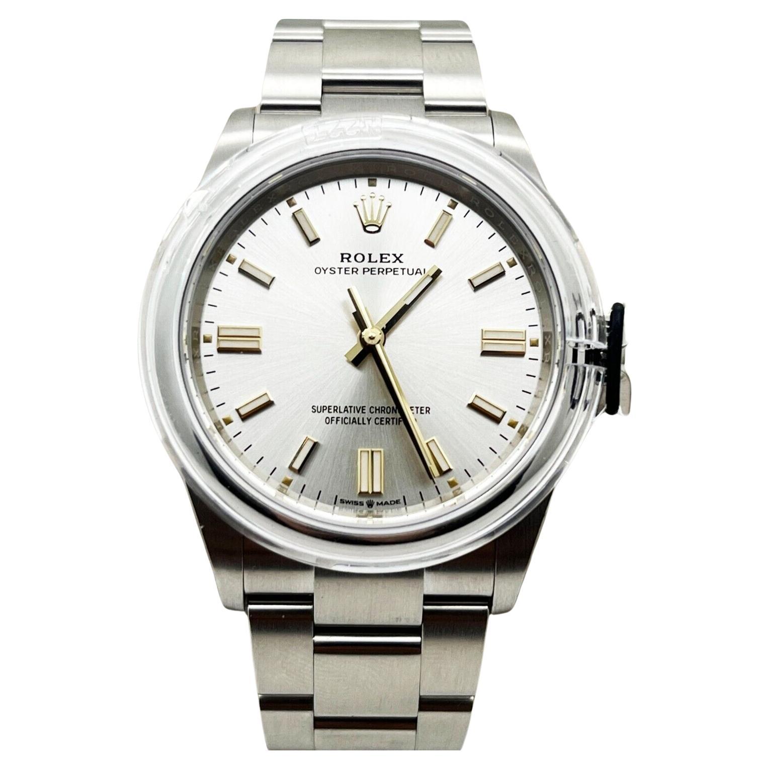 Rolex Oyster Perpetual 126000 36mm Silver Dial Stainless Steel Box Paper 2021 For Sale