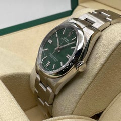 Rolex Oyster Perpetual 126000 Steel 36mm Green Dial Automatic Watch Box Papers