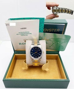 Rolex Oyster Perpetual 14203 18 Karat Gold Stainless Steel Box Papers, 2002