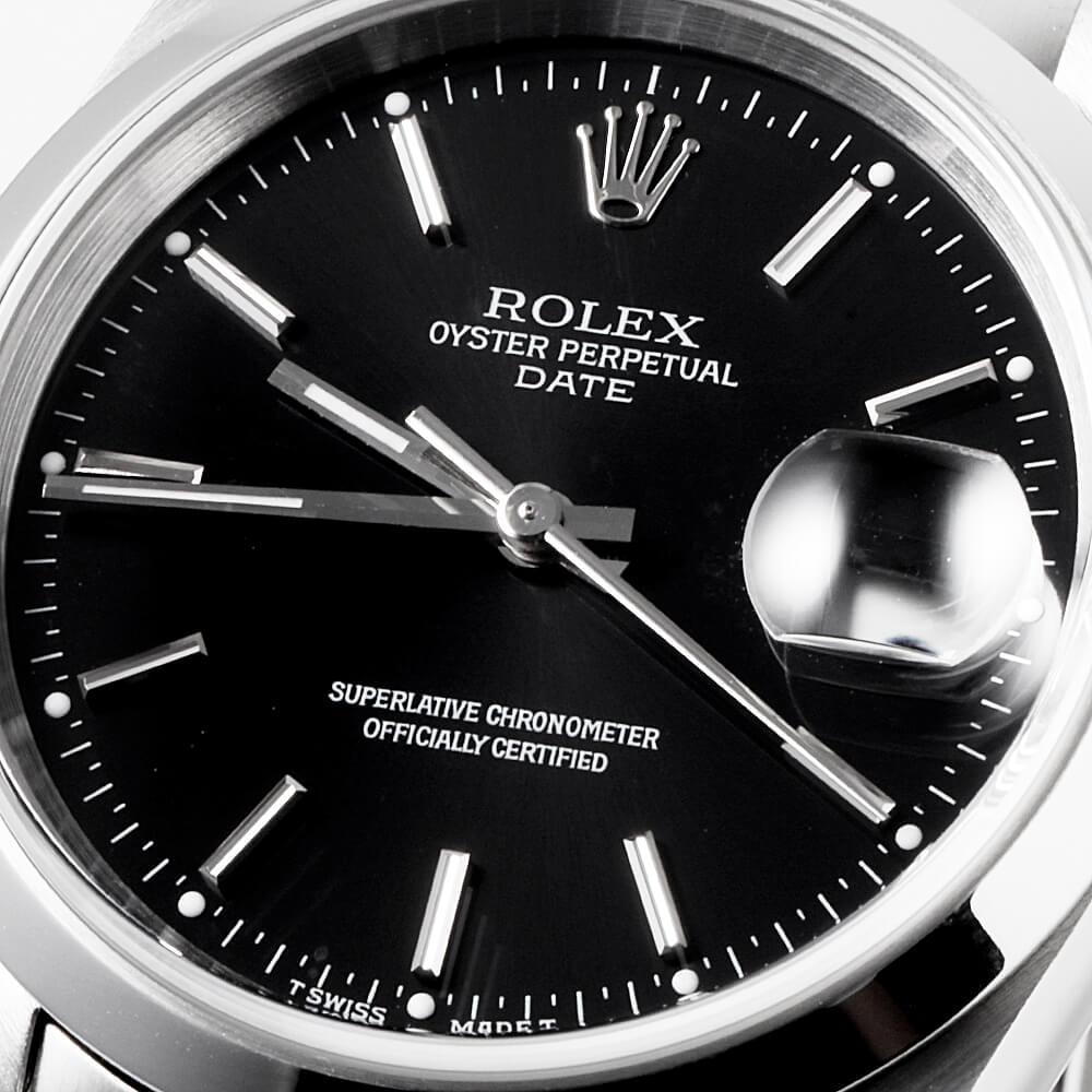 Rolex Oyster Perpetual 15200 Black Dial, U Series, Used Men's Watch In Good Condition In Holtsville, NY