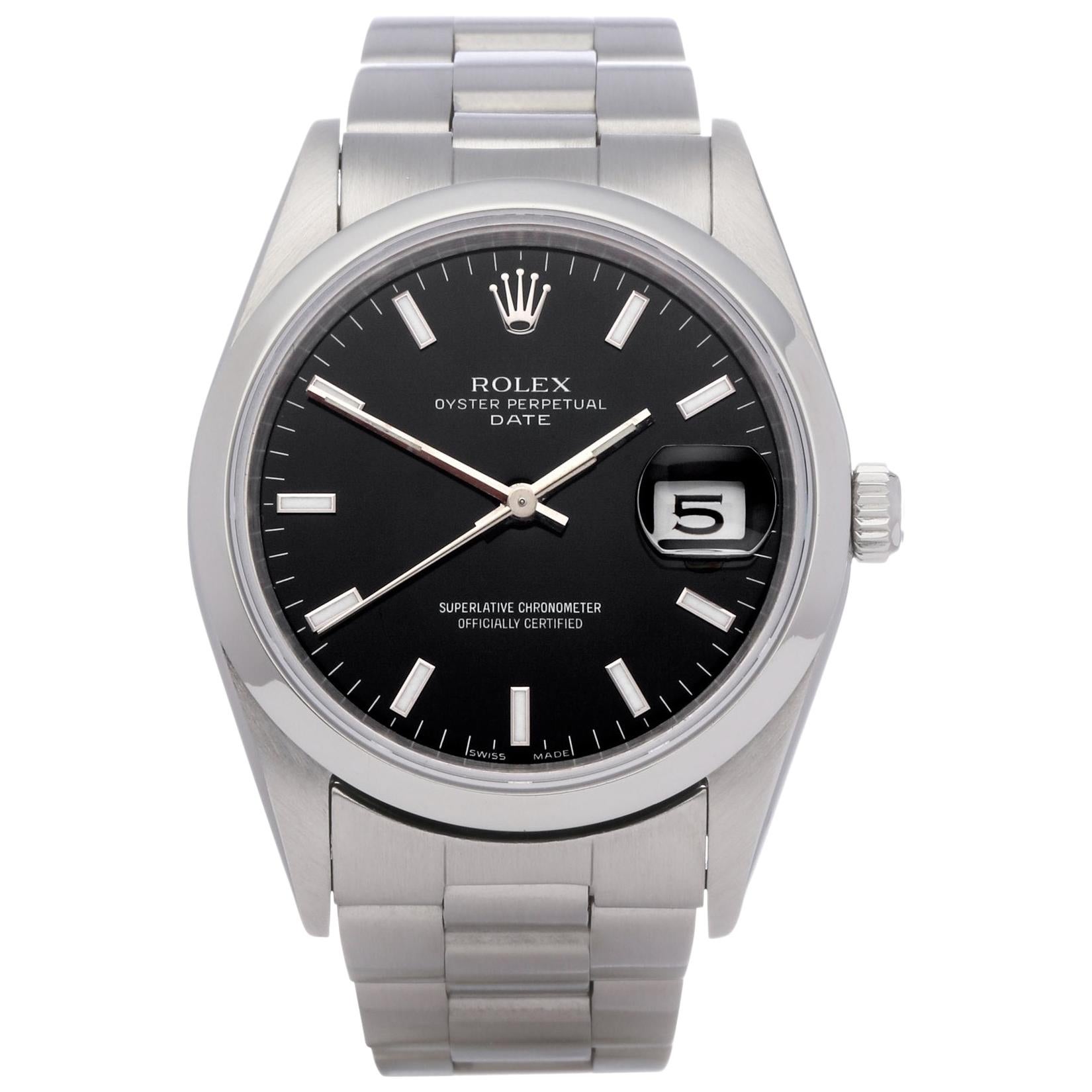 Rolex Oyster Perpetual 15200 Unisex Stainless Steel Date Watch