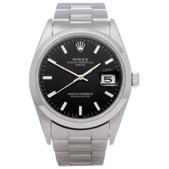 Montre unisexe à date en acier inoxydable Rolex Oyster Perpetual 15200