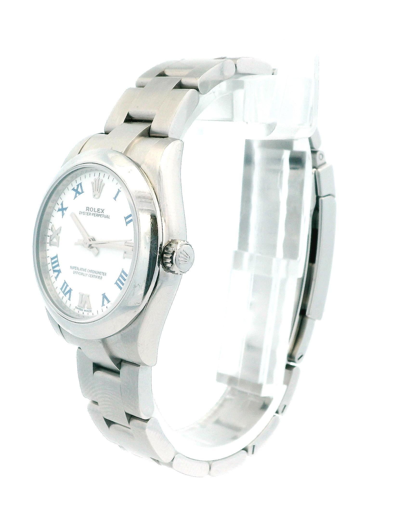 Rolex Oyster Perpetuo  177200 Orologio da donna con quadrante bianco In condizioni buone in vendita a Great Neck Plaza, NY