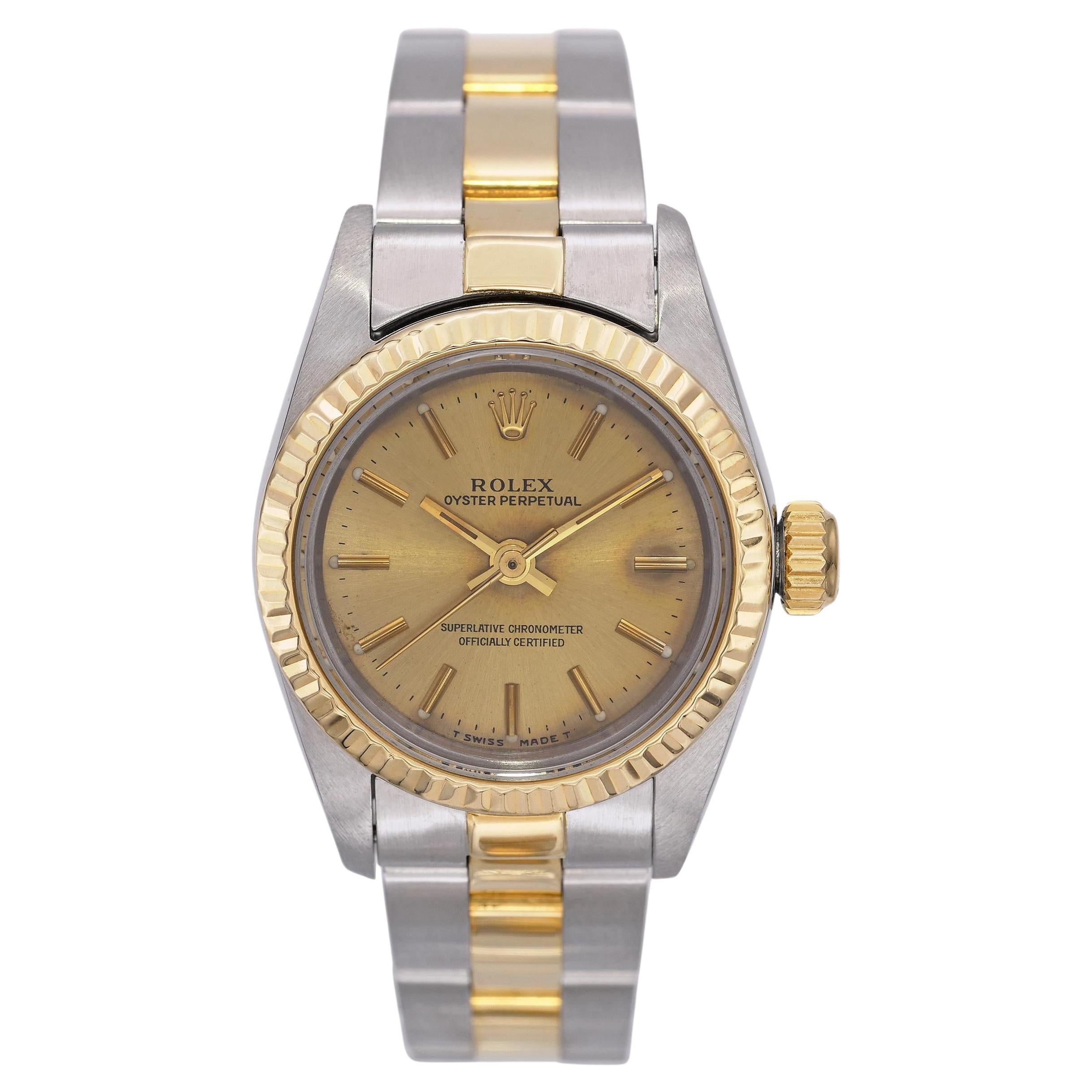 Reloj Rolex Oyster Perpetual 18k Oro/Acero Automático Mujer Ref 67193