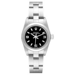 Rolex Oyster Perpetual Black Dial Steel Ladies Watch 76080