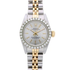 Rolex Oyster Perpetual 26mm Diamond Bezel 18K Two Tone Gold Jubilee Ladies Watch