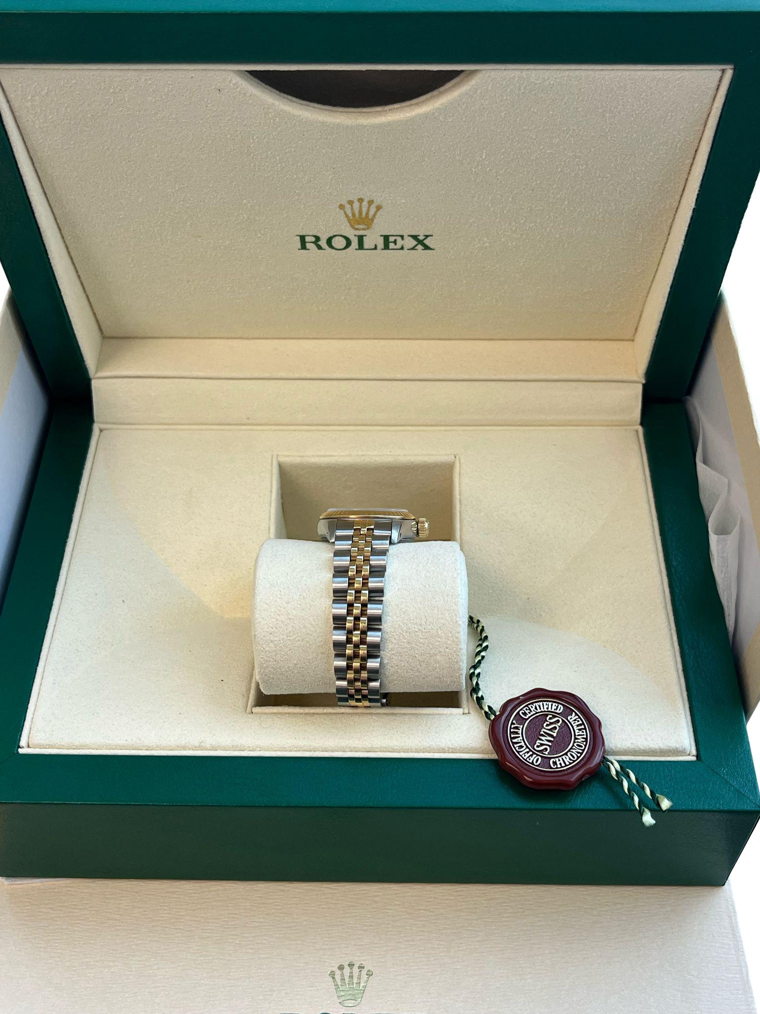 Rolex Oyster Perpetual 26mm Grey Dial Gold Steel Jubilee Bracelet Watch 67193 For Sale 11