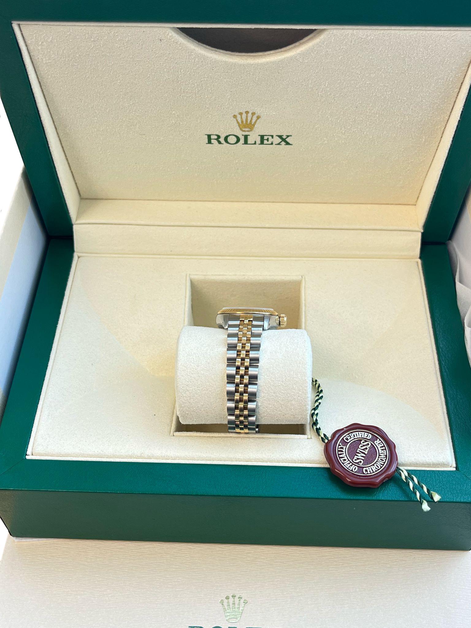 Rolex Oyster Perpetual 26mm Grey Dial Gold Steel Jubilee Bracelet Watch 67193 For Sale 12